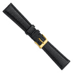 DeBeer Black Leather Watch Band in Lizard - Sophia Jewelers