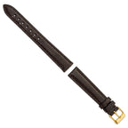 Genuine Lizard Watch Band in Brown with Gold-Tone Buckle, 20mm - Sophia Jewelers