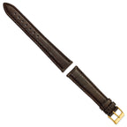 Genuine Lizard Watch Band in Brown with Gold-Tone Buckle, 20mm - Sophia Jewelers