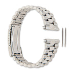 Long 22-26mm President-Style Satin and Polished Stainless Steel with Deployment Buckle 7 inch Watch Band