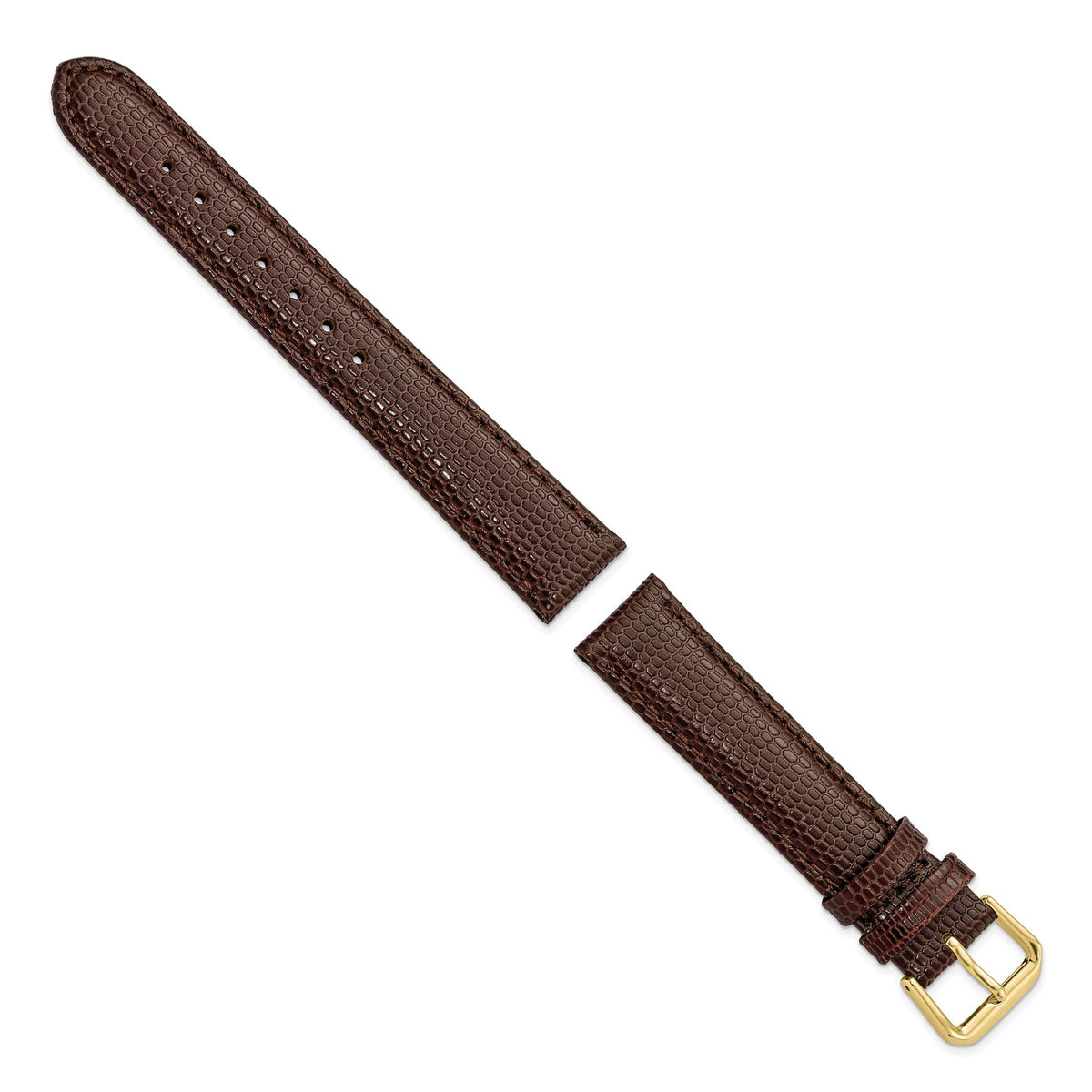 DeBeer Dark Lizard-Grain Brown Watch Band in Leather - Sophia Jewelers
