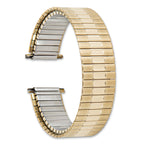 Mens Long 17-22mm Satin and Polished Yellow IP-plated Stainless Steel 7.25 inch Expansion Watch Band