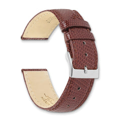 20mm Havana Lizard Grain Leather with Gold-tone Buckle 7.5 inch Watch Band