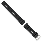 20mm Black Polyurethane Sport with Stainless Steel Buckle 8 inch Watch Band - Sophia Jewelers