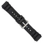20mm Black Polyurethane Sport with Stainless Steel Buckle 8 inch Watch Band - Sophia Jewelers