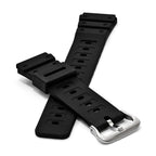 20mm Black Polyurethane Sport with Stainless Steel Buckle 8 inch Watch Band - Sophia Jewelers