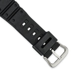 20mm Black Polyurethane Sport with Stainless Steel Buckle 8 inch Watch Band - Sophia Jewelers