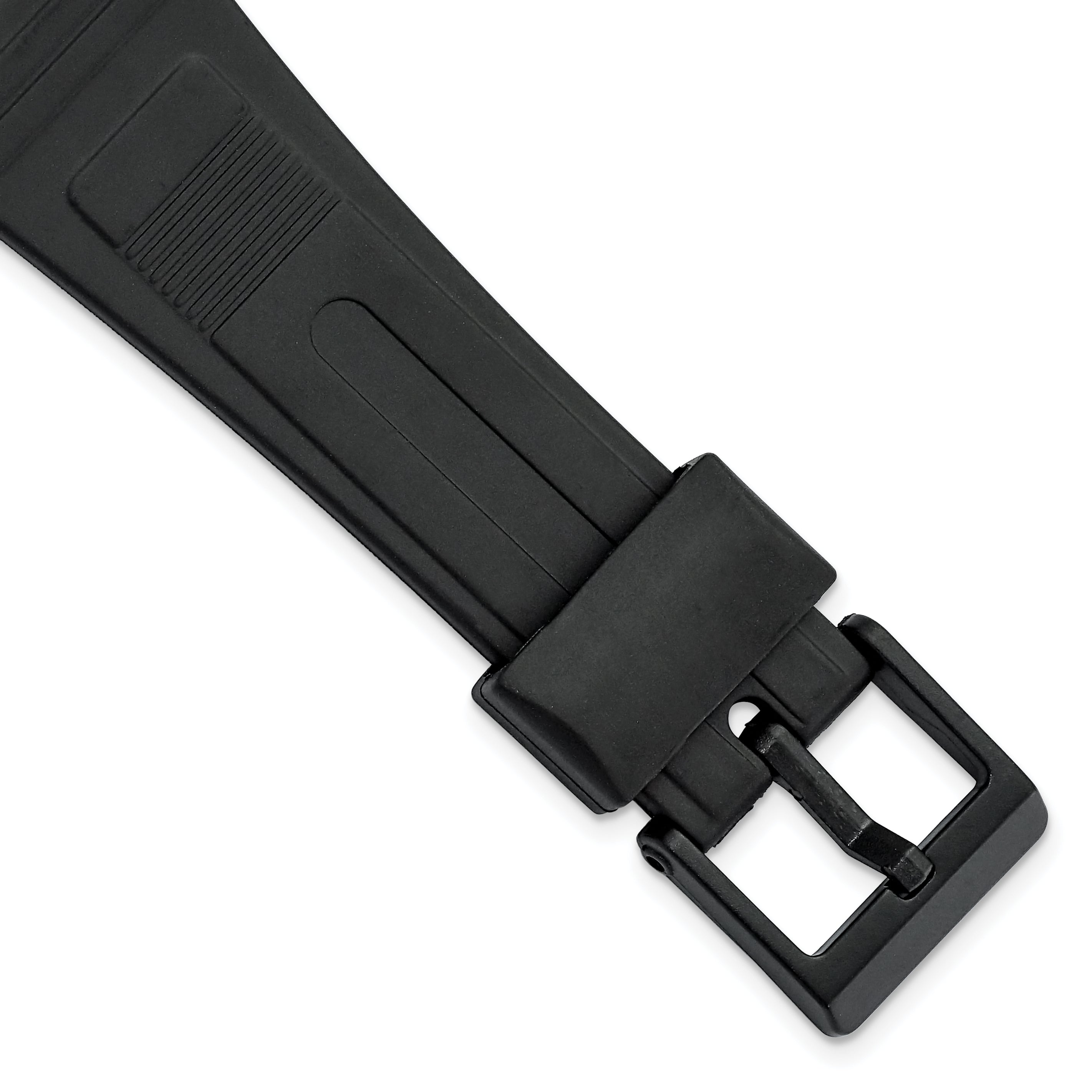 19mm Black Polyurethane Sport with Black Acrylic Buckle 7.3 inch Watch Band Main image