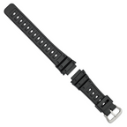 18mm Black Polyurethane Sport with Stainless Steel Buckle 7.9 inch Watch Band