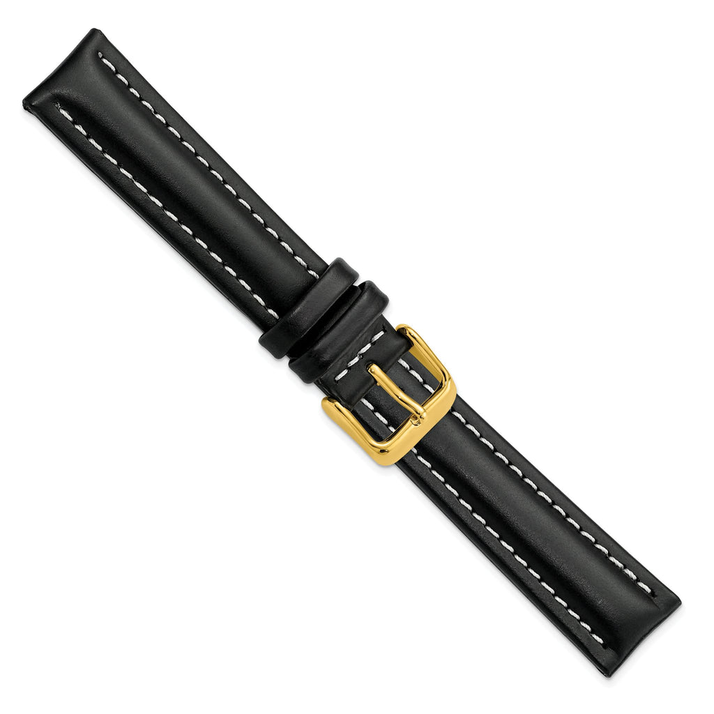 Oil-Tanned Black Watch Band in Leather - Sophia Jewelers
