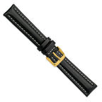 Oil-Tanned Black Watch Band in Leather - Sophia Jewelers