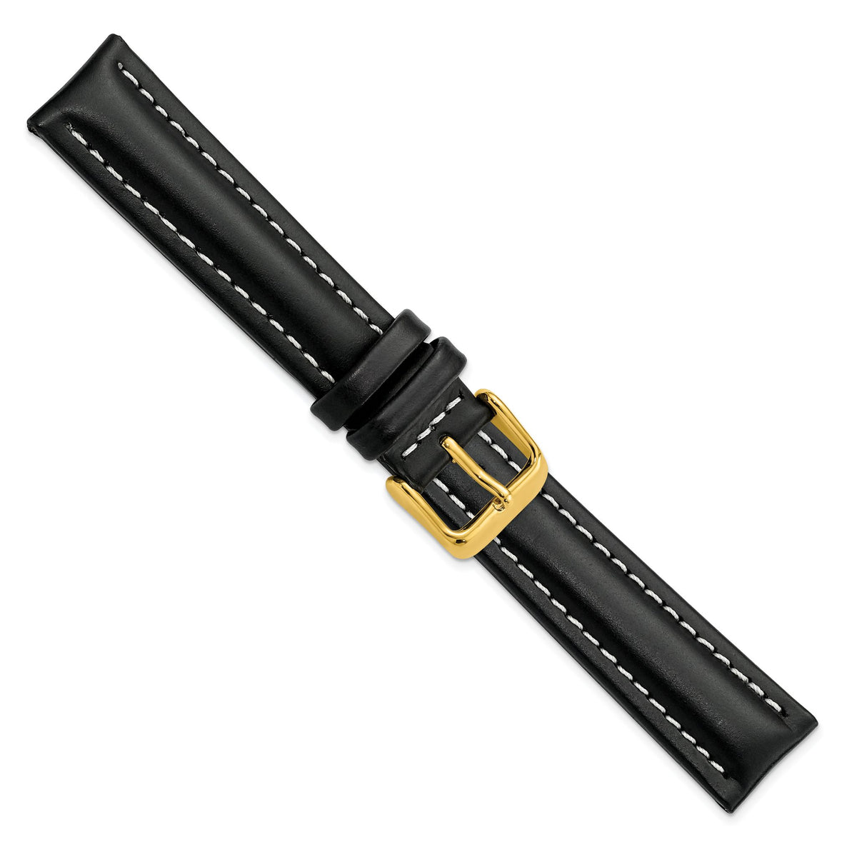 Oil-Tanned Black Watch Band in Leather - Sophia Jewelers