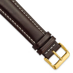 Oil-Tanned Watch Band in Dark Brown Leather, 20mm