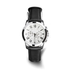 Black Leather Watch Band with Gold-Tone Buckle in 14mm - Sophia Jewelers