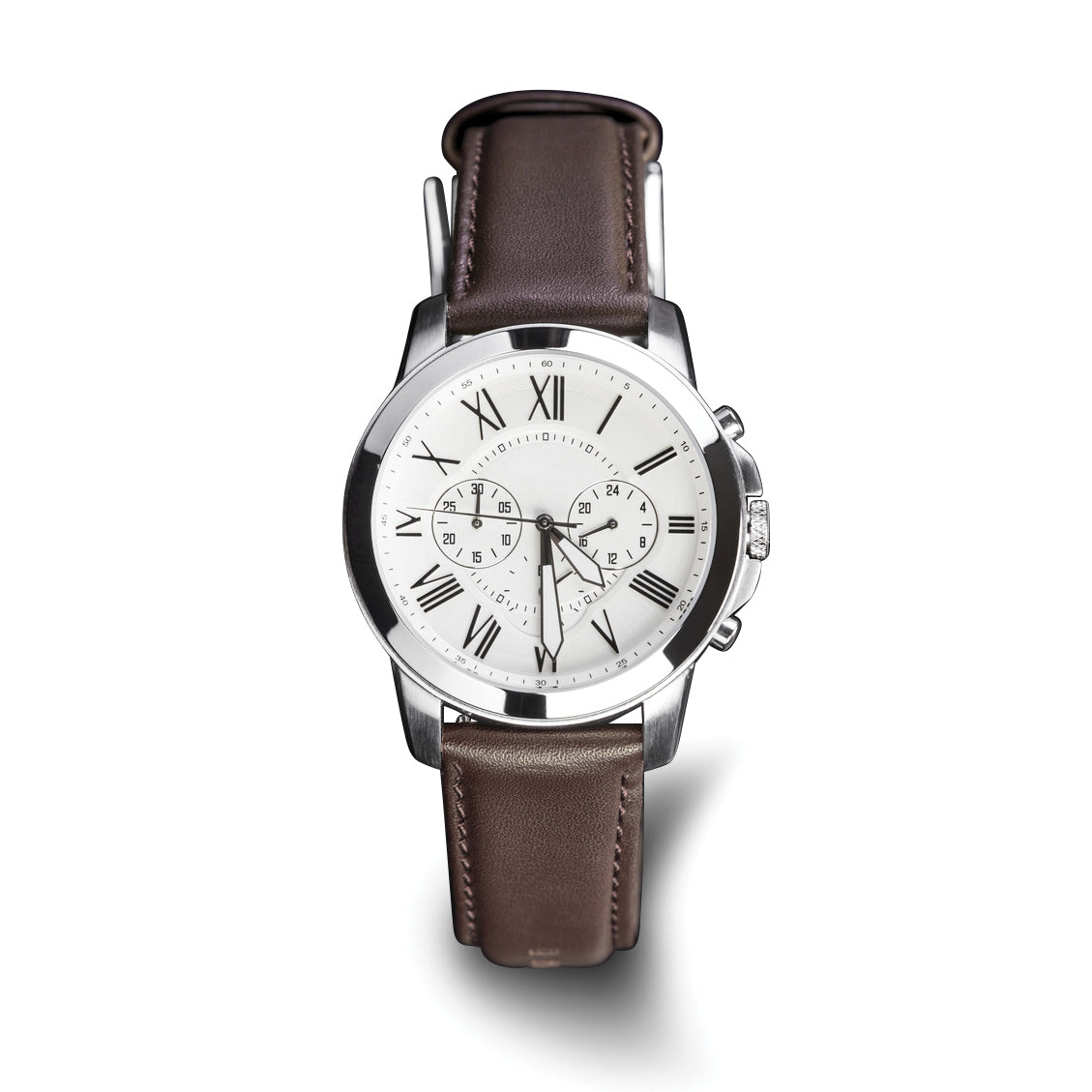 Glove Leather Watch Band in Dark Brown with Gold-Tone Buckle, 19mm - Sophia Jewelers
