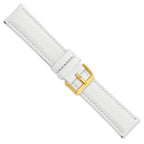 DeBeer 22mm White Glove Leather with Gold-tone Panerai Style Buckle 7.75 inch Watch Band