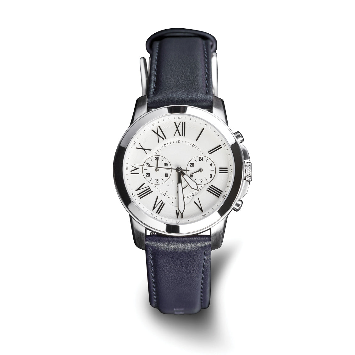 Navy Glove Leather Watch Band in 19mm with Gold-Tone Buckle - Sophia Jewelers