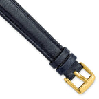 Navy Glove Leather Watch Band in 19mm with Gold-Tone Buckle