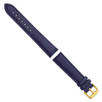 Navy Glove Leather Watch Band in 19mm with Gold-Tone Buckle - Sophia Jewelers