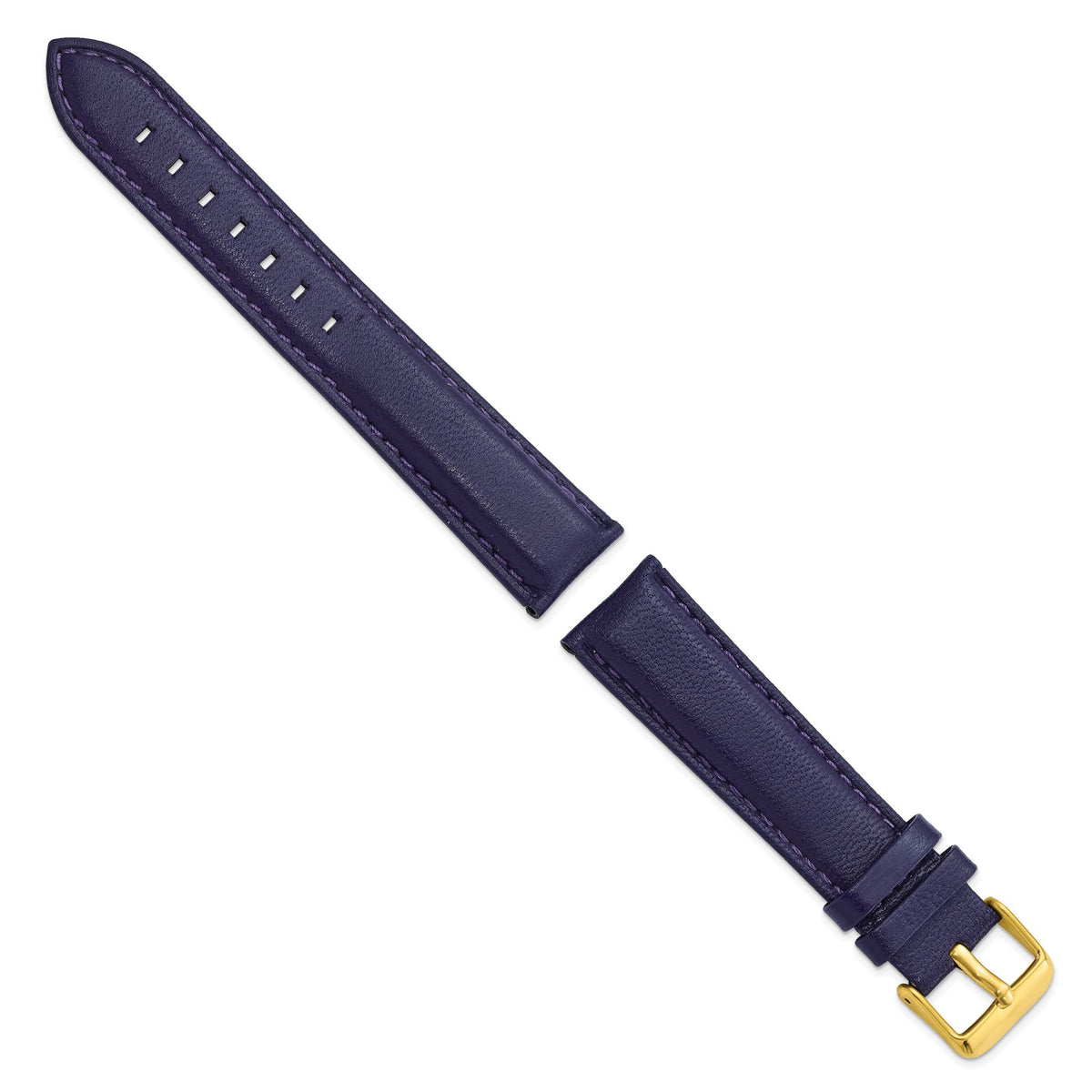 Navy Glove Leather Watch Band in 19mm with Gold-Tone Buckle - Sophia Jewelers