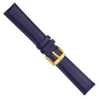 Navy Glove Leather Watch Band in 19mm with Gold-Tone Buckle - Sophia Jewelers
