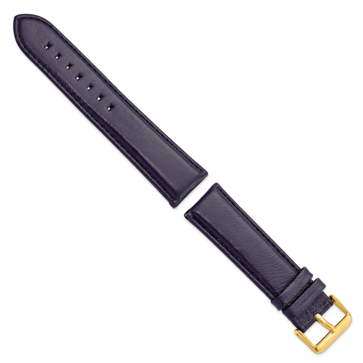 Navy Glove Leather Watch Band in 19mm with Gold-Tone Buckle - Sophia Jewelers