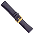 Navy Glove Leather Watch Band in 19mm with Gold-Tone Buckle - Sophia Jewelers