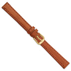 10mm Havana Italian Leather with Gold-tone Buckle 6.75 inch Watch Band