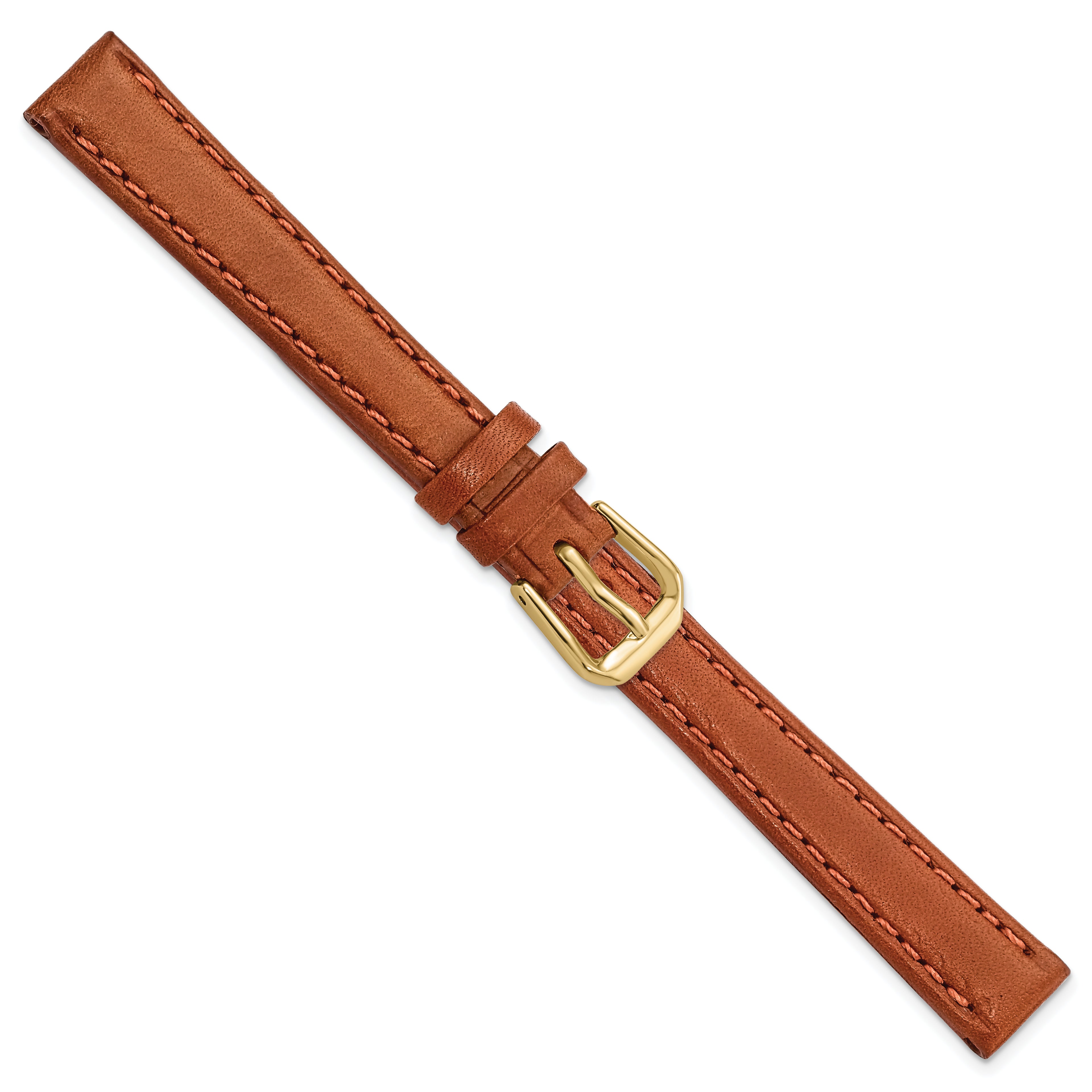 10mm Havana Italian Leather with Gold-tone Buckle 6.75 inch Watch Band
