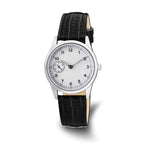 DeBeer 18mm Black Teju Liz Grain Leather with Gold-tone Buckle 7.5 inch Watch Band