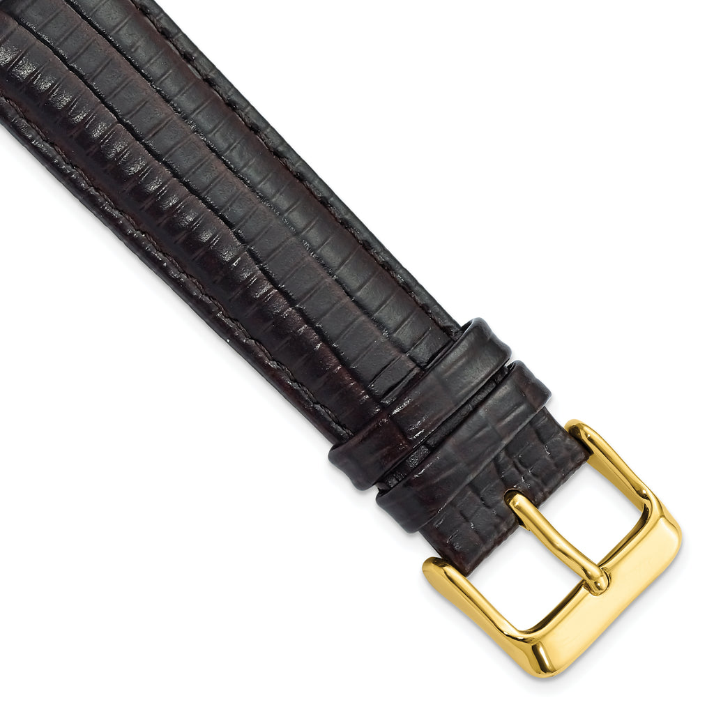 Teju Lizard Grain Leather Watch Band in Brown, 19mm