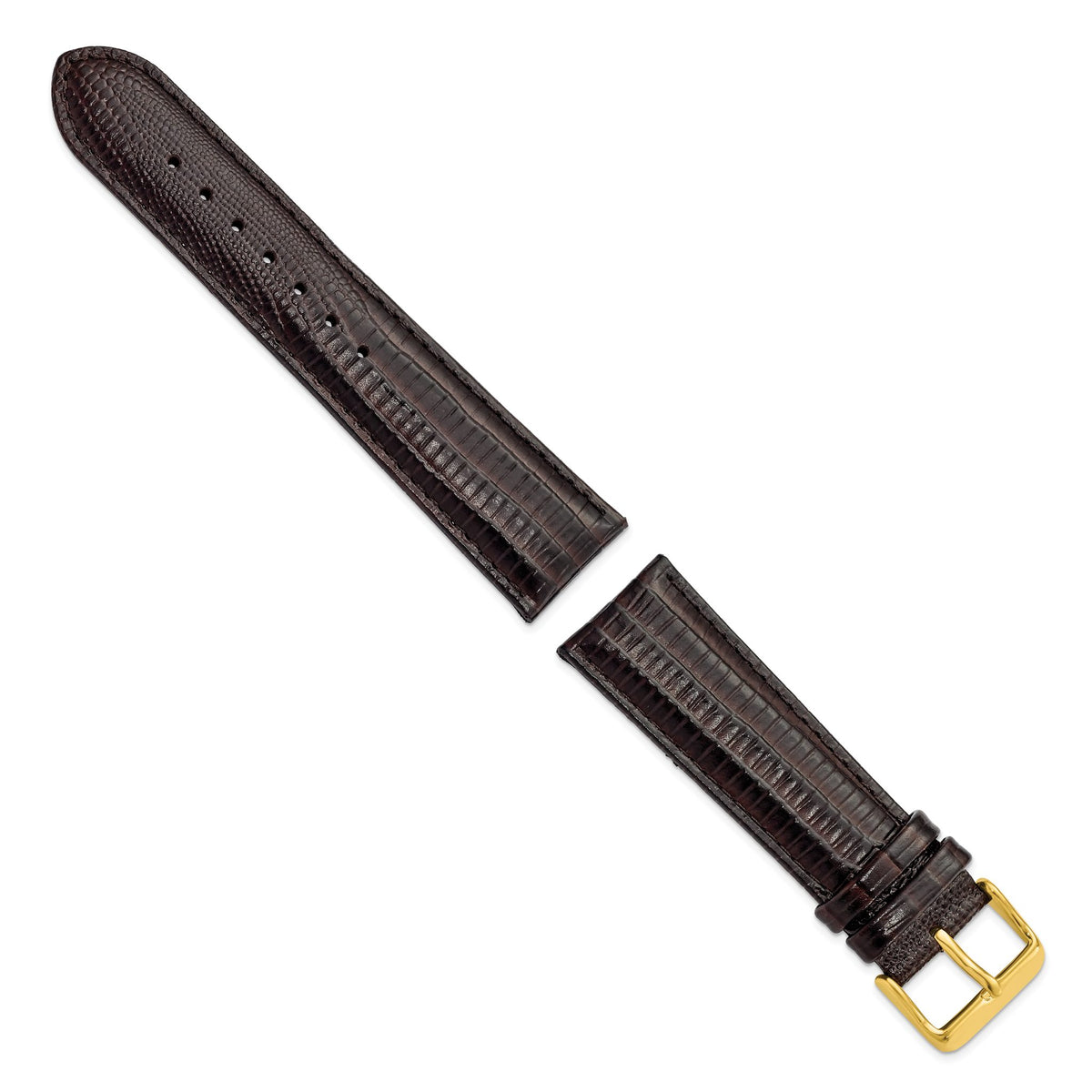 Teju Lizard Grain Leather Watch Band in Brown, 19mm - Sophia Jewelers