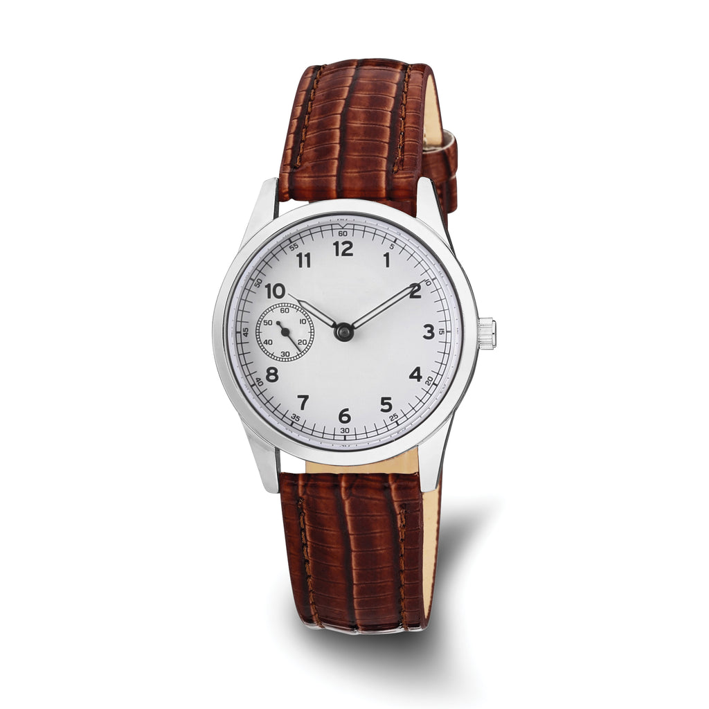 DeBeer 14mm Havana Teju Liz Grain Leather with Gold-tone Buckle 6.75 inch Watch Band
