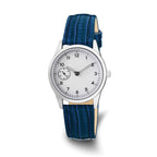 DeBeer 14mm Navy Teju Liz Grain Leather with Gold-tone Buckle 6.75 inch Watch Band