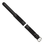 16mm Black Army Style Nylon and Leather with Stainless Steel Buckle 7.75 inch Watch Band