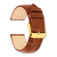 16mm Havana Matte Alligator Grain Leather with Gold-tone Buckle 7.5 inch Watch Band - Sophia Jewelers