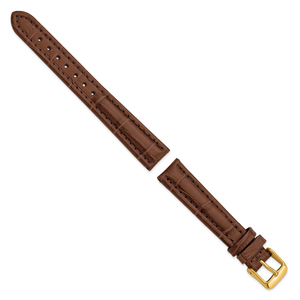 Havana Matte Alligator-Grain Leather Watch Band, 16mm - Sophia Jewelers
