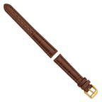 Havana Matte Alligator-Grain Leather Watch Band, 16mm - Sophia Jewelers
