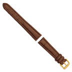 Havana Matte Alligator-Grain Leather Watch Band, 16mm - Sophia Jewelers