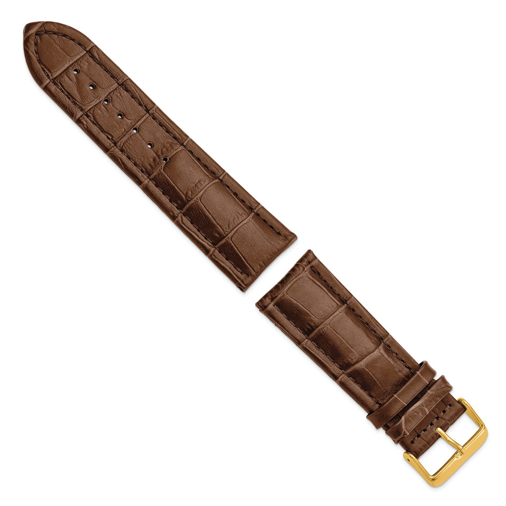 Havana Matte Alligator-Grain Leather Watch Band, 16mm - Sophia Jewelers