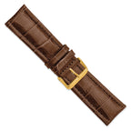 Havana Matte Alligator-Grain Leather Watch Band, 16mm - Sophia Jewelers