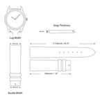 20mm Black Tread Silicone Rubber with Brushed Stainless Steel Buckle 8 inch Watch Band