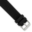 20mm Black Tread Silicone Rubber with Brushed Stainless Steel Buckle 8 inch Watch Band