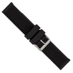Black Tread Watch Band in Silicone Rubber, Brushed - Sophia Jewelers