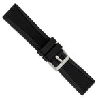 Black Watch Band in Silicone Rubber, Textured, 22mm - Sophia Jewelers