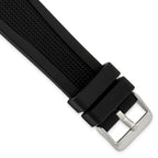 Black Watch Band in Silicone Rubber, Textured, 22mm - Sophia Jewelers