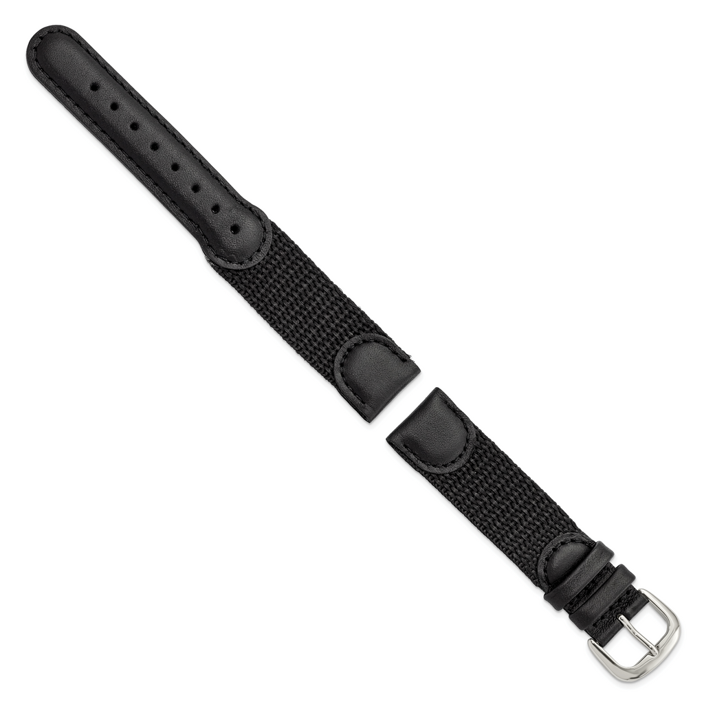 Black Nylon Watch Band 18mm