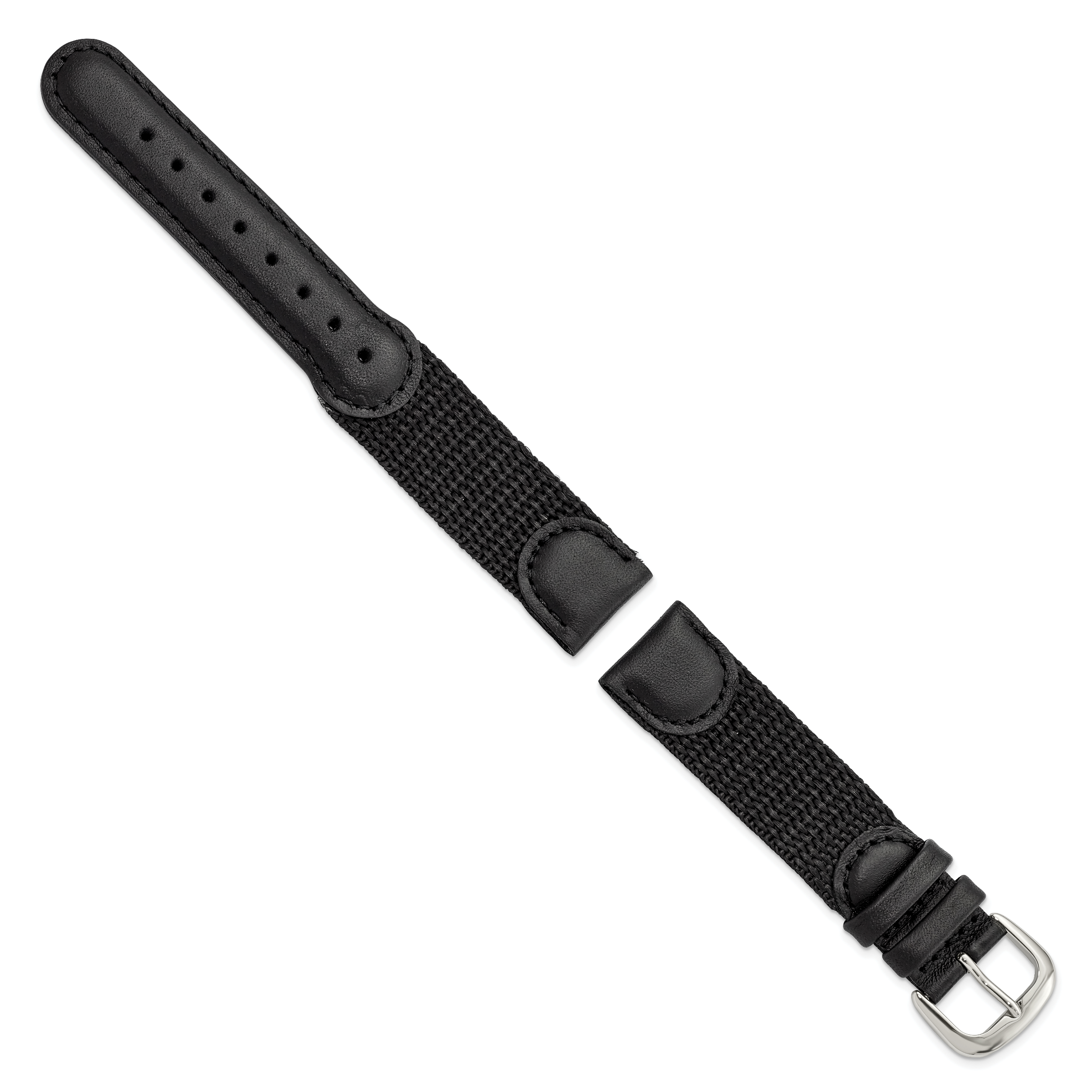 Black Nylon Watch Band 18mm