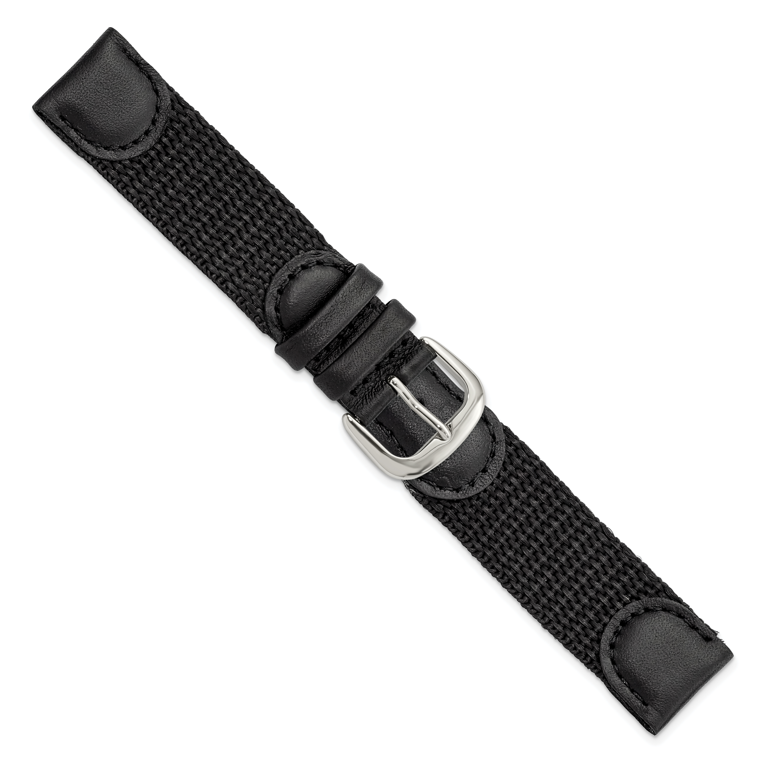 Black Nylon Watch Band 18mm