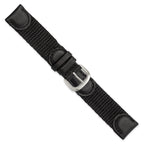 Black Army Style Watch Band in Nylon & Leather with Stainless Steel - Sophia Jewelers